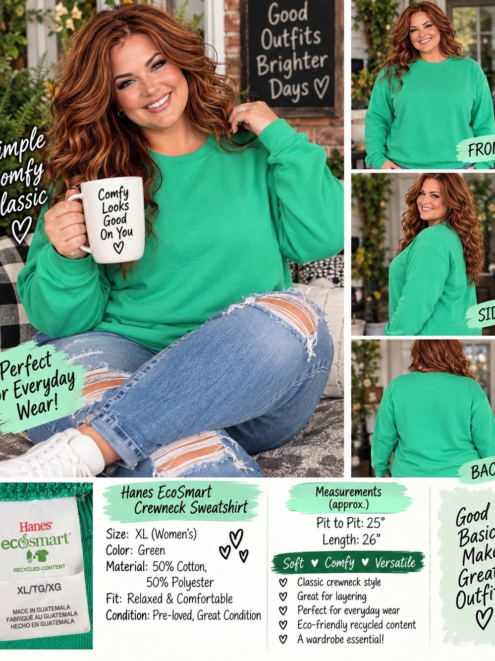 P179 💚 Bright & Comfy Everyday Crewneck 💚